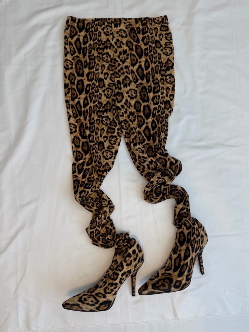 Leopard Print High-Waist Pants
